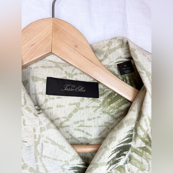 Mens Tasso Elba Island Tropical Print Button Down Shirt - Picture 7 of 8